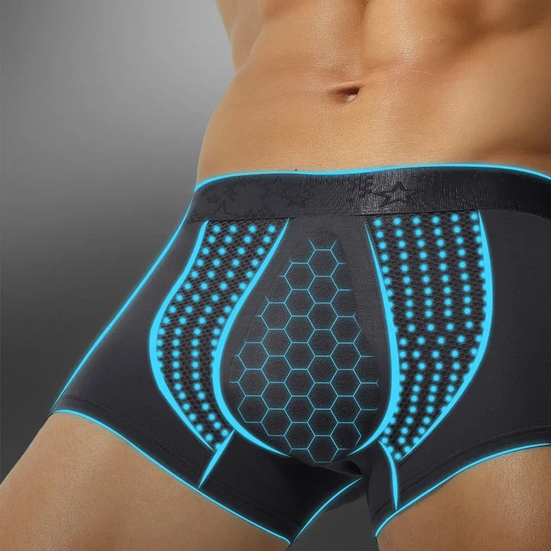 3-delade boxershorts för fitness, stretchigt och andningsbart tyg, fullt stöd för svettningar och stretchrörelser.
