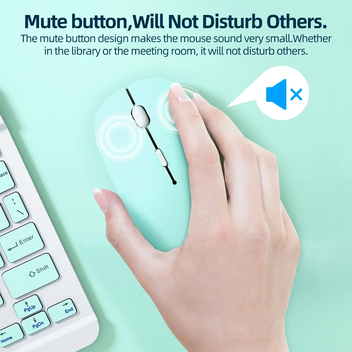 Trådlös Bluetooth-kompatibel mus Bärbar ergonomisk datormus För bärbar dator iPad Surfplatta Mobiltelefon Kontorsspelmus