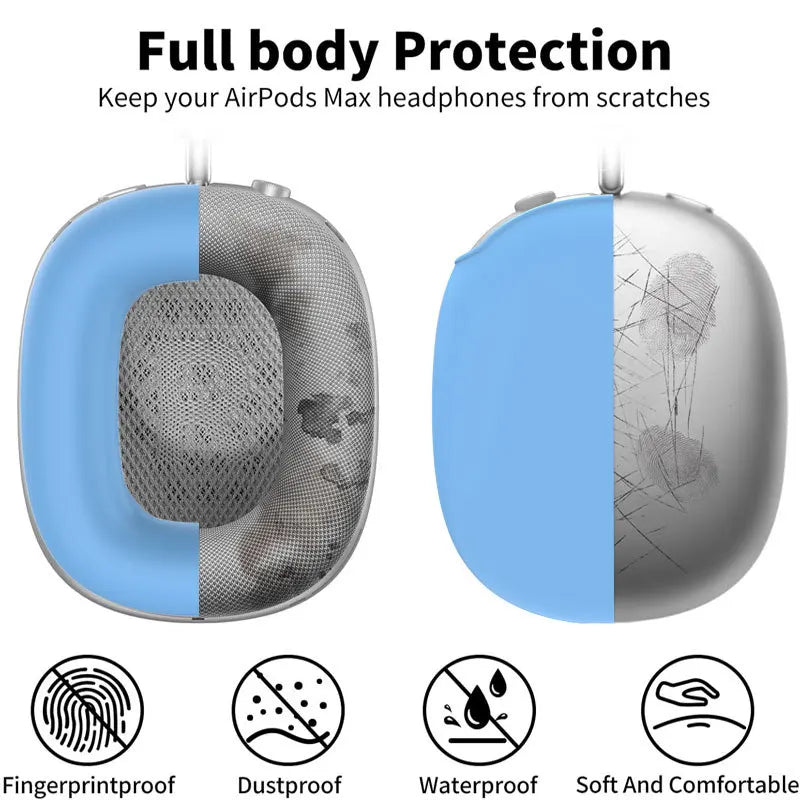 För Airpods Max Headset Skyddsfodral Tillbehör Förvaringsfodral Transparent Skal Lyser i Mörkret Fyra Delat Set Coolt