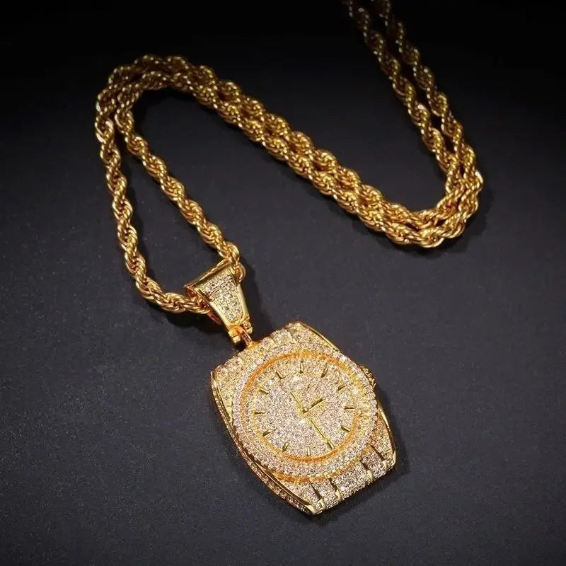 Utsökt zirkonklockaformad hängehalsband för män och kvinnor trendig hiphoprock festsmycken presentaccessoarer