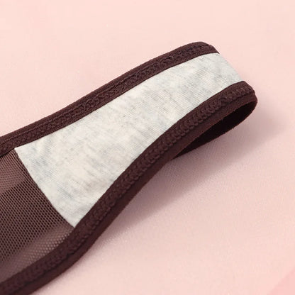 Sömlösa stringtrosor för kvinnor, små tangas, sexiga stringtrosor, genomskinliga nätsträngar, mjuka T-back-underkläder, Tangalar T-trosor