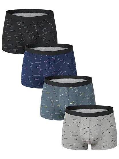 4 stycken stor storlek 125 kg vikt kan bära HERR tryckta underkläder sexiga unga HERRunderkläder medelålders feta HERR shorts.