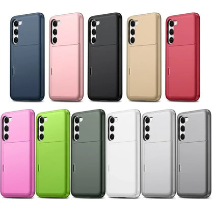 Fodral för Samsung Galaxy S26 S25 S24 S23 S22 Ultra Plus FE A57 A37 A56 A36 Korthållare Stötsäkert Plånboksfodral