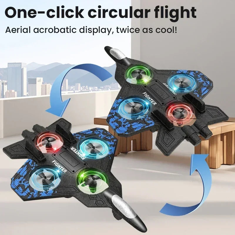 Rc Flygplan Planbyggsats 2.4G Fjärrstyrt Flygplan Jaktplan Skumglider Helikopter 360 Flip Radiostyrt Flygplan Modellleksaker