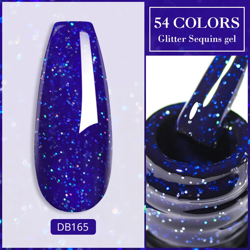 7ml Champagne Guld Silver Reflekterande Nagelgellack Glittrande Skinande Glitter Rosa Röd Nageltillbehör Semi-permanent Gellack