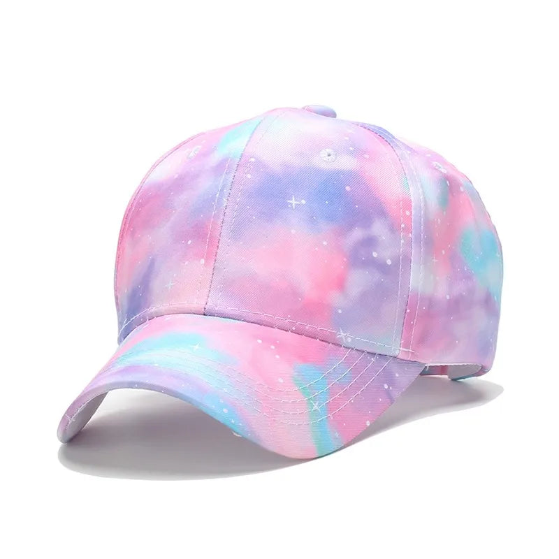 Sommar Barn Basebollkeps Mode Tie-dye Tryck Snapback Hatt För Barn Flickor Utomhus Streetwear Justerbar Ankplös Keps