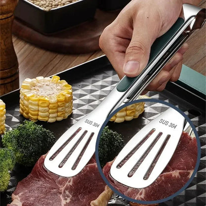 1 st halkfri rostfri mattång kött sallad brödklämma grill grillbufféklämma matlagningsverktyg kökstillbehör