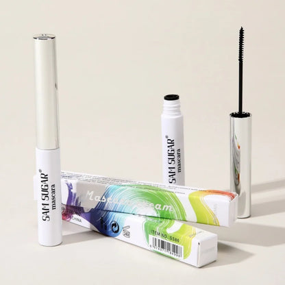 Silkesfibermascara Färgglad Ultrafin Borste Förlänger Ögonfransar Vattentät Varaktig Snabbtorkande Grön Rosa Böjande Mascara Makeup