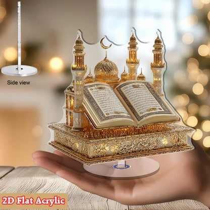 1 st 2D platt akryl moské bordsdekor heminredning för Ramadan och Eid Al-Fitr perfekt present för heminredningsentusiaster och muslimer