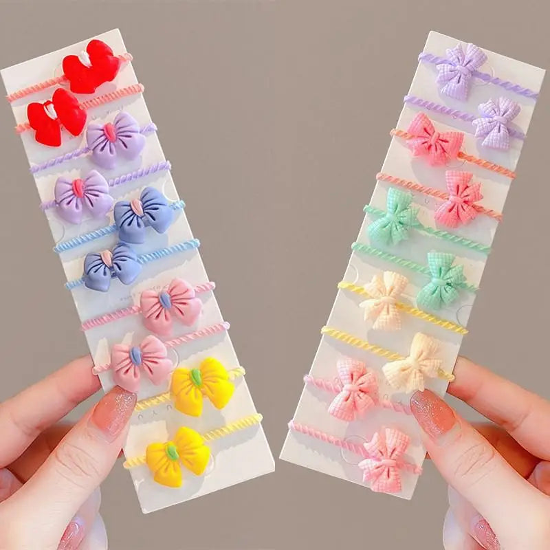 1 set barn söta tecknade blommor frukt gummiband hårnålar flickor fina hårspännen barn hårband håraccessoarer present