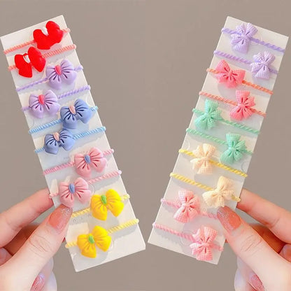 1 set barn söta tecknade blommor frukt gummiband hårnålar flickor fina hårspännen barn hårband håraccessoarer present