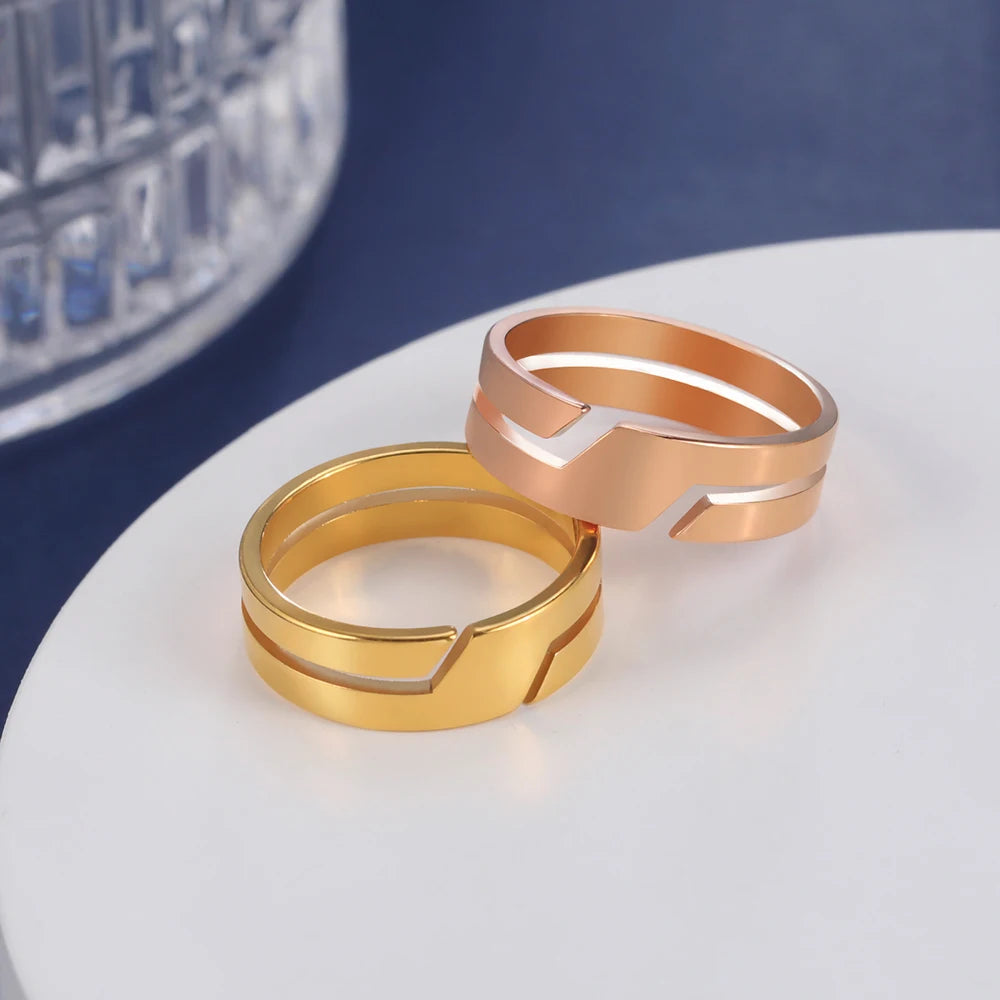 Skyrim Minimalistisk Ring för Herrar Kvinnor Rostfritt Stål Fingerringar Mode Par Smycken Vigselring Gåva Partihandel