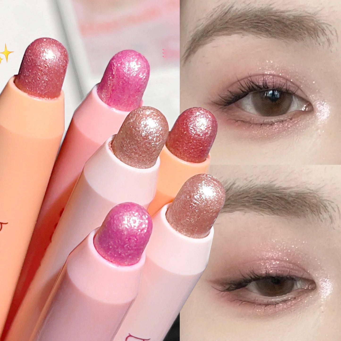Droppformad stjärnhimmel för underögonen, icke-kladdig pärlskimrande konturerande ögonskugga, highlighterstift för makeup