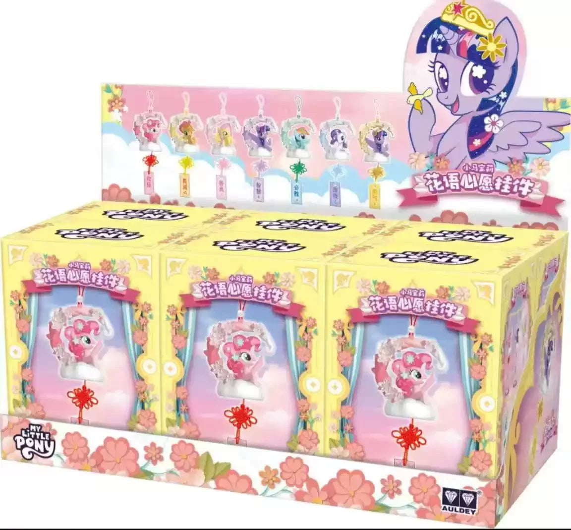 My Little Pony Capsule Toys Blomspråk Önskehänge Applejack Pinkie Pie Twilight Sparkle Fluttershy Blind Box Leksaker Äkta