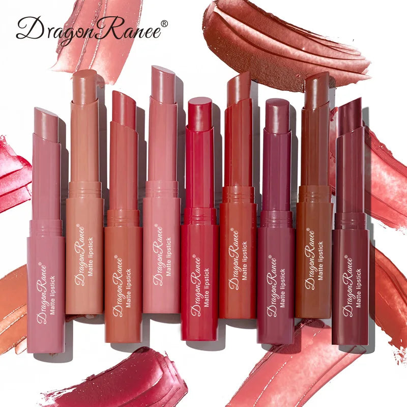 Nude Matte Läppstift Vattentäta Nude Rosa Läppstift Bleknar Inte Sexiga Röda Sammets Läppstift för Kvinnor Makeup Hållbar Läppkosmetika