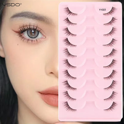 YSDO Fox Eye fransar 3/10 par fransar 3D mink naturliga fransar mjuka kattögonfransar förlängning fluffiga fransar smink halva ögonfransar