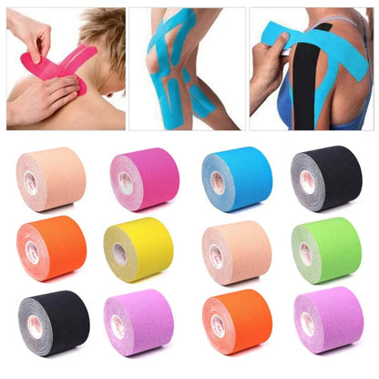 1/6 st tejper Kinesio Elastiskt Bandage Knäskydd Tejper Kinesiologi Stödkuddar Sport Självhäftande Venda Kinesiotejp Bandage