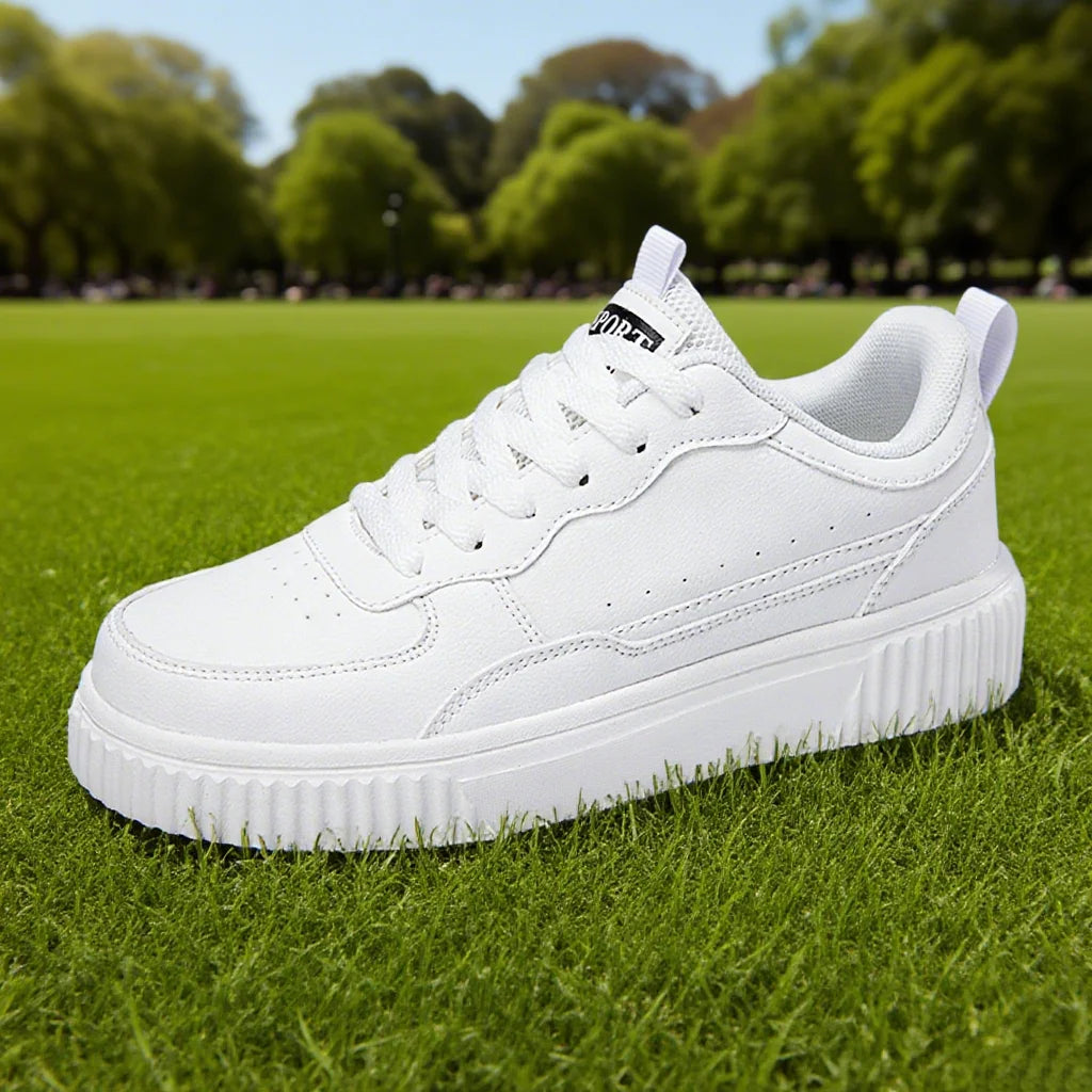 Mode Damskor Andningsbara Platta Skor Sneakers Vita Damskor Sport Löpning Utomhus Promenader Herrskor