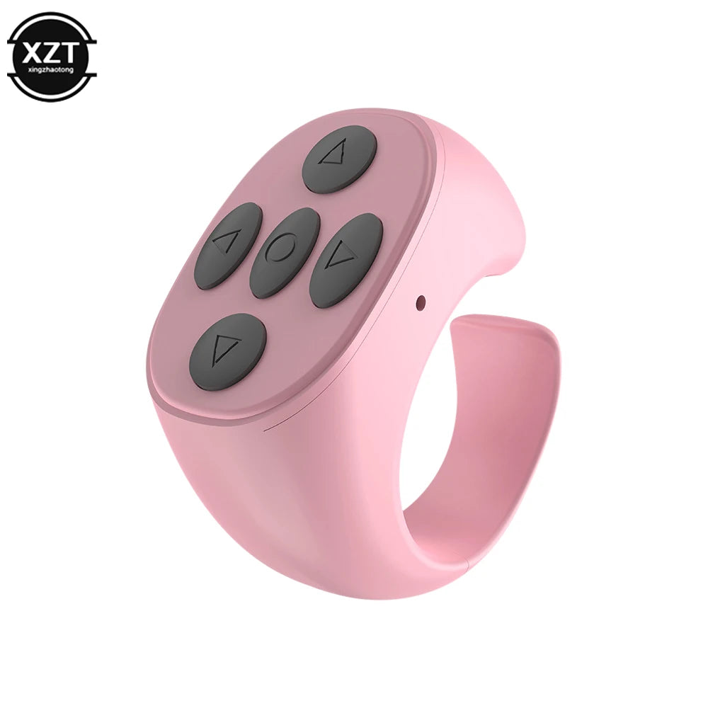 Trådlös Bluetooth-fingertoppsselfiekontroll TikTok kort videosida, bläddrande surfningsenhet mobiltelefon fjärrkontroll ring