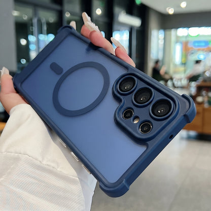 Lyxigt matt genomskinligt stötsäkert magnetiskt telefonskal med fyra hörn för Samsung Galaxy S26 S25 S24 Ultra Plus för Magsafe-fodral