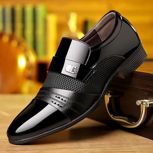Herrskor Spetsiga Oxfordskor Klassiska Affärsskor Läderskor Slip-on Bröllopsskor Vardagsskor Kontorsskor Bekväma Loafers
