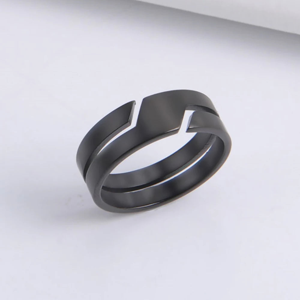Skyrim Minimalistisk Ring för Herrar Kvinnor Rostfritt Stål Fingerringar Mode Par Smycken Vigselring Gåva Partihandel
