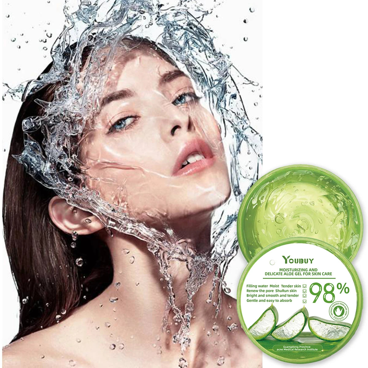 Youbuy Aloe Gel Gel Återfuktande Ansiktsuppljusande Hudvårdsprodukt