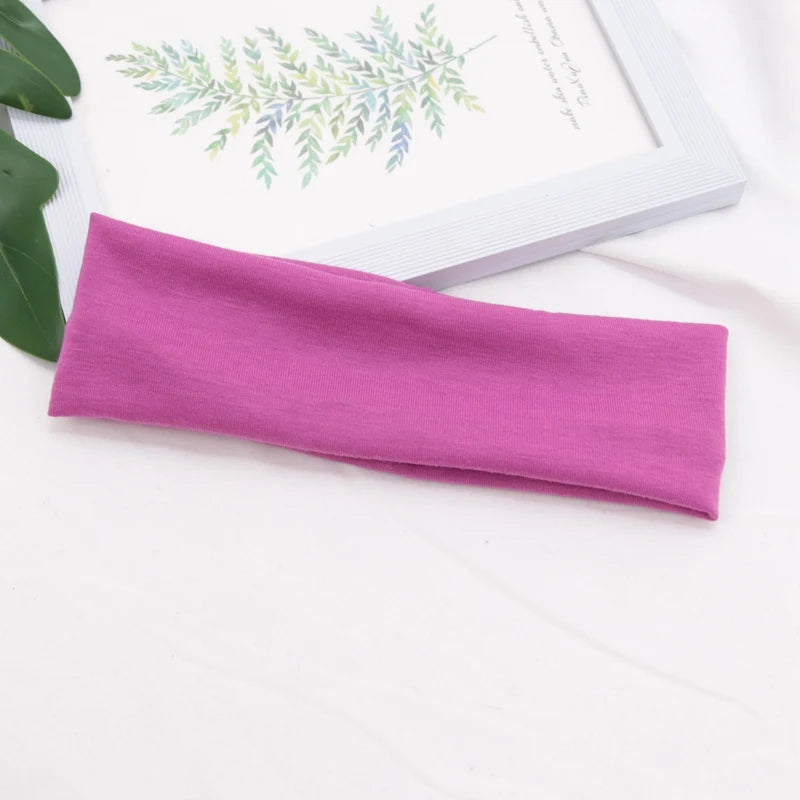 Elastiskt bomullshårband Moderiktiga pannband för kvinnor och män Enfärgade löpning Fitness Yoga hårband Stretchiga sminkhåraccessoarer