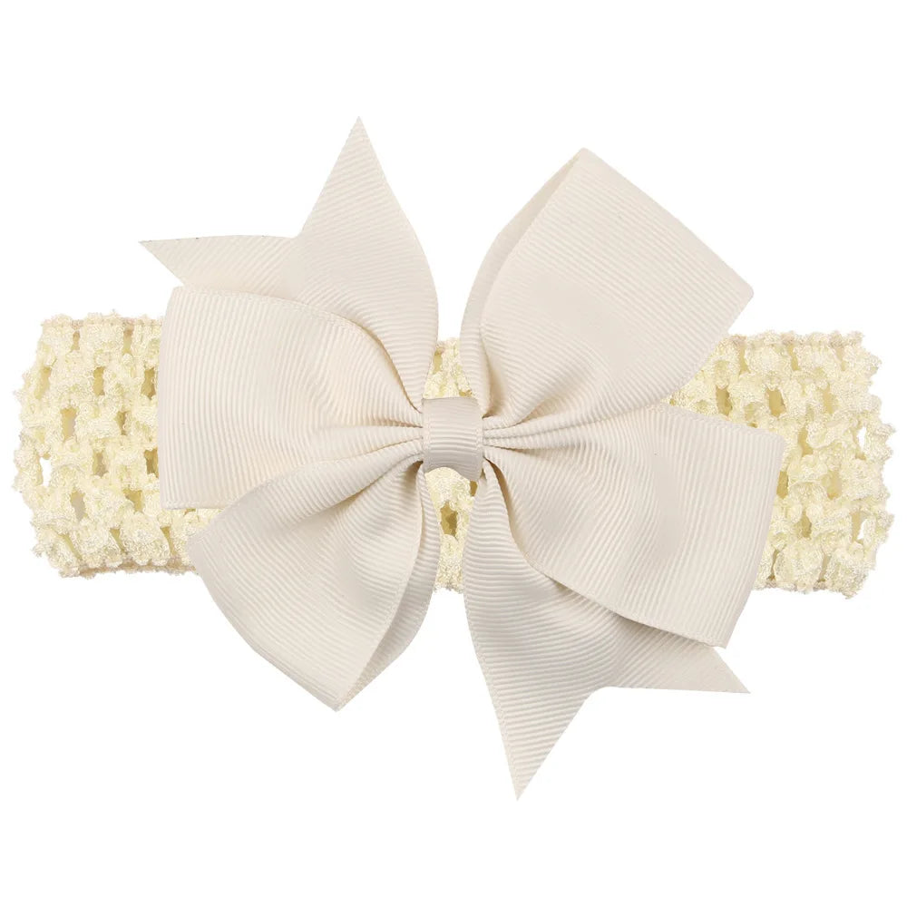 Baby Flicka Pannband Stor Rosett Rosett Bandage Band Hårtillbehör Band Barn Nyfödda Barn Huvudbonad Turban