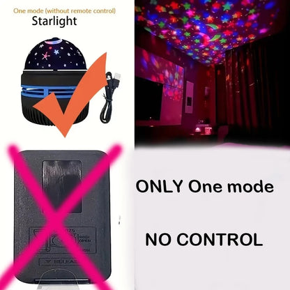1 st stjärnprojektor, galaxprojektor, vatten- och havsvågsprojektor för sovrum nattlampa rumsdekor med 7-färgers mönster