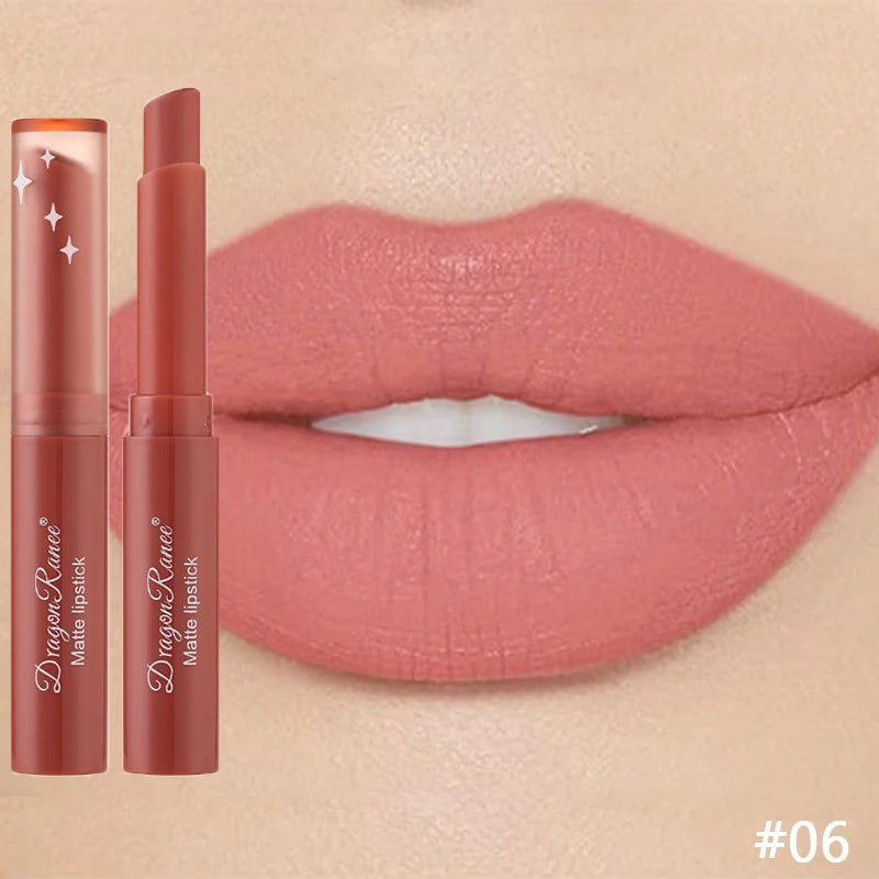 Nude Matte Läppstift Vattentäta Nude Rosa Läppstift Bleknar Inte Sexiga Röda Sammets Läppstift för Kvinnor Makeup Hållbar Läppkosmetika