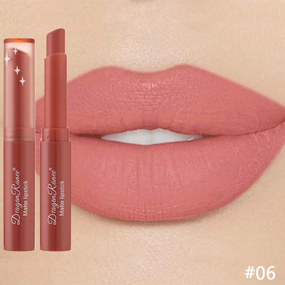 Nude Matte Läppstift Vattentäta Nude Rosa Läppstift Bleknar Inte Sexiga Röda Sammets Läppstift för Kvinnor Makeup Hållbar Läppkosmetika