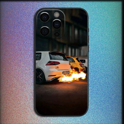 CAR G-Golf MK 7 GTI Mobilskal För iPhone 16,15,14,13,12,11,Pro,X,XS,Max,XR,Plus,Mini Mjukt Svart Skal