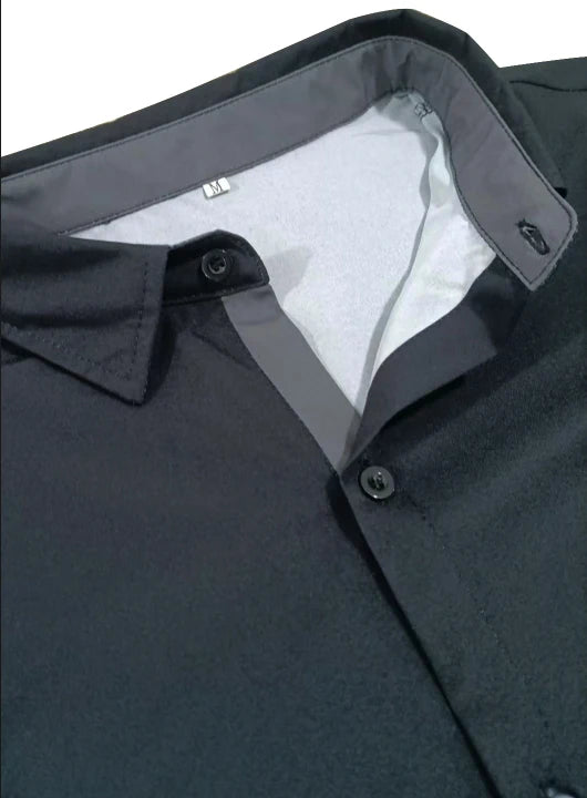 Herr sommar minimalistisk kortärmad skjorta trendig svart hästlogotyp kontrasterande T-shirt herrpresent