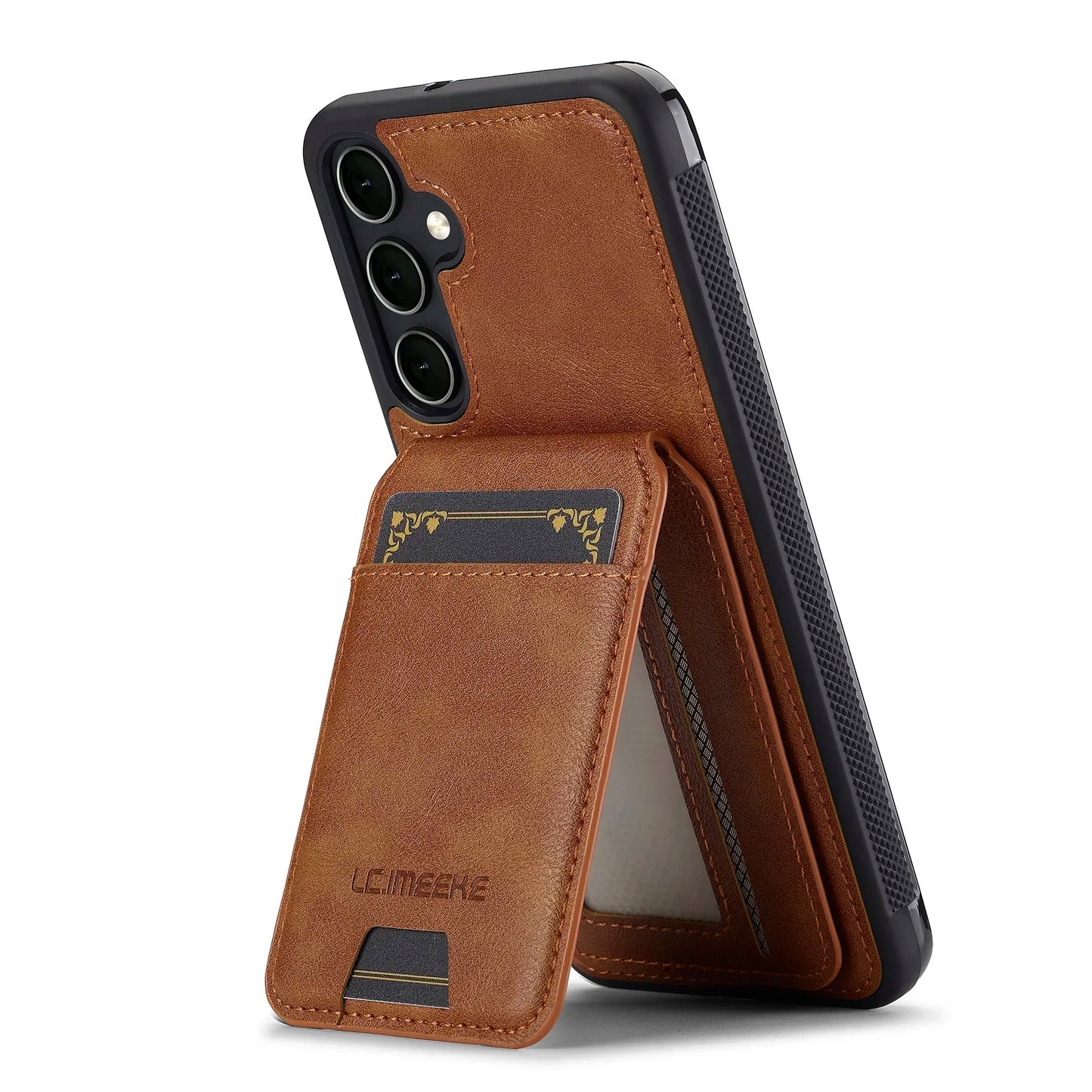Avtagbart läderfodral för Samsung Galaxy S26 S25 Ultra S24 Plus S22 S21 FE A55 A35 A16 A36 A56 A15 A14 Korthållare Plånbok Telefonväska