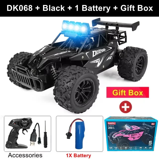 Oike RC-bil 1:16 modell med LED-lampor radio terrängstyrd klätterbil utomhusbilar driftrace leksaker pojkar presenter