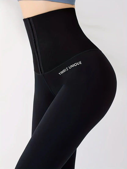 Dam Yogabyxor med knappar, hög midja, magkontroll, höftlyftande, persikafärgade, rumpa, åtsittande, hajskinn, sportleggings för löpning