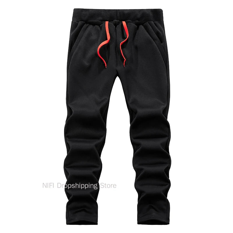 Herrvinterjackor Tjock Varm Jacka Märkes Sportkläder Kappa Byxor Enfärgad Fleece Dragkedja Huva Långärmad Herr Ytterkläder