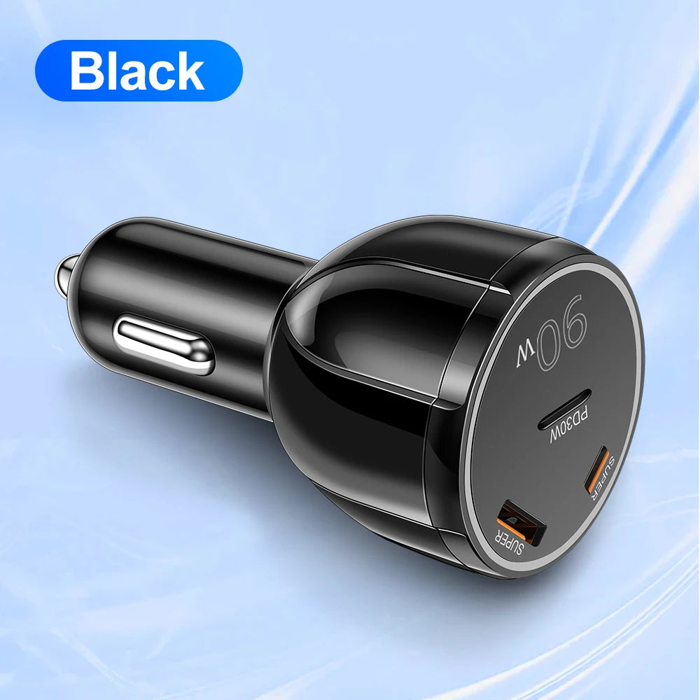 90W USB-billaddare 3-4 portar PD typ C snabbladdningsadapter för iPhone 14 13 Xiaomi Samsung snabbladdare i bilen