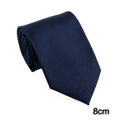 HUISHI 8CM 8 stilar herr enfärgad mörkblå slips 6cm vattentät jacquardslips vardagskläder kravatt bröllopsfest för män