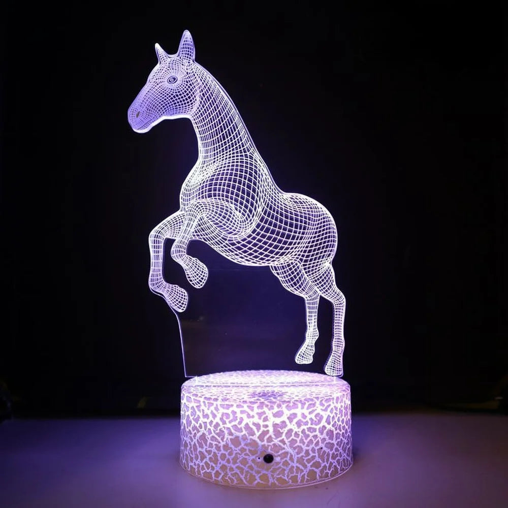 Nattlampa Lejon 3D LED Nattlampa Färgglad Sänglampa USB Bordslampa Sovrumsdekor Djurserie Nattlampa Present till Barn Pojkar