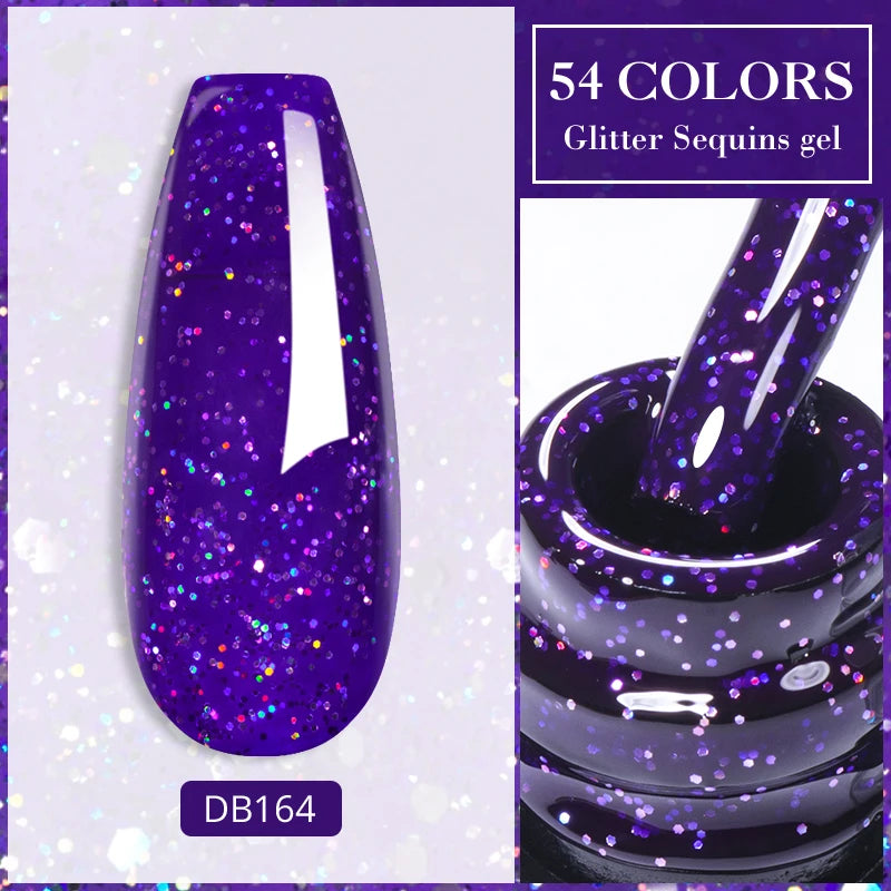 7ml Champagne Guld Silver Reflekterande Nagelgellack Glittrande Skinande Glitter Rosa Röd Nageltillbehör Semi-permanent Gellack