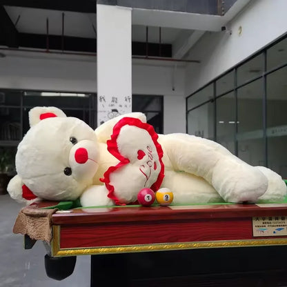 80/100cm Stor LOVE Bear Plyschleksak Härlig Enorm Uppstoppad Mjuk Björndocka Älskarbjörn Barnleksak Flickvän Alla hjärtans dag Födelsedagspresenter