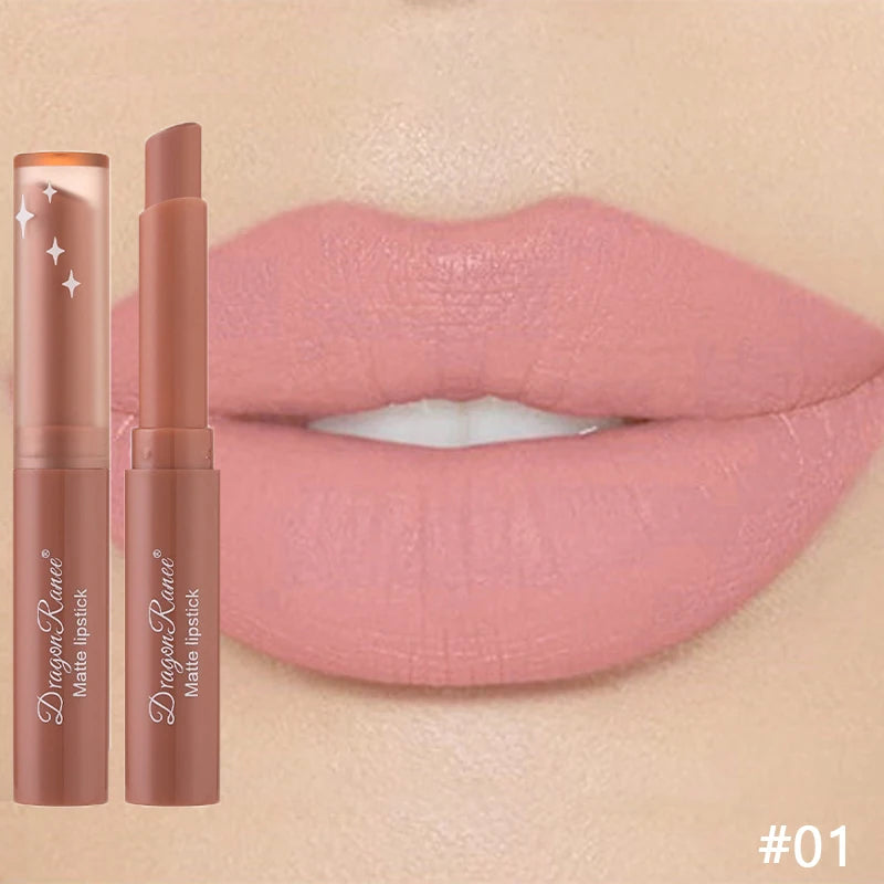 Nude Matte Läppstift Vattentäta Nude Rosa Läppstift Bleknar Inte Sexiga Röda Sammets Läppstift för Kvinnor Makeup Hållbar Läppkosmetika