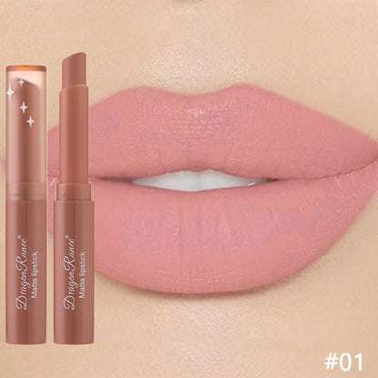 Nude Matte Läppstift Vattentäta Nude Rosa Läppstift Bleknar Inte Sexiga Röda Sammets Läppstift för Kvinnor Makeup Hållbar Läppkosmetika