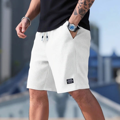 Herrshorts, Herrfritidsbyxor, Herrstrandshorts, Herrsportshorts, Nytt mode med texturerat tyg, Andningsbara byxor, Lämpliga för både vardagskläder och sport