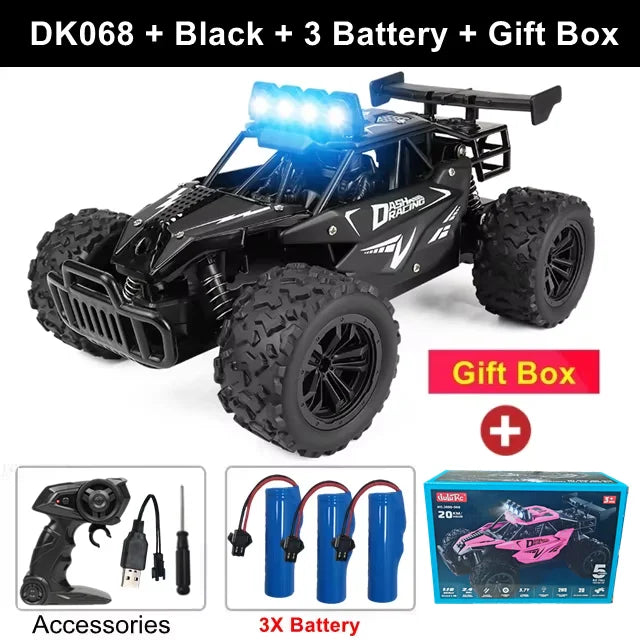 Oike RC-bil 1:16 modell med LED-lampor radio terrängstyrd klätterbil utomhusbilar driftrace leksaker pojkar presenter