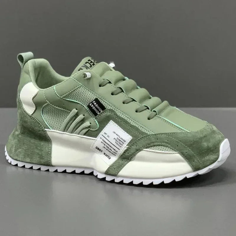 Sneakers Herr Sommar Mesh Mockasiner Snörning Läder Sport Fyra Säsonger Casual Löparskor Herr Bekväma Forrest Gump Skor