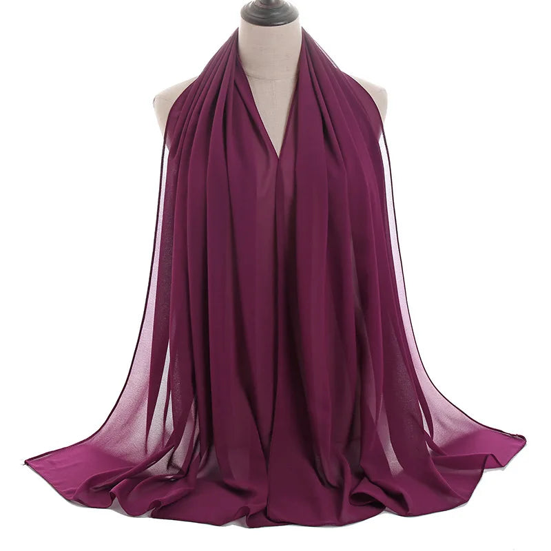 Ramadan Islamisk Instant Bubble Chiffong Sjal Halsduk Dam Huvudbonad Kvinnor Hijabs Halsdukar Bufandas Muslimsk Slöja Hijab Snood 180*70cm