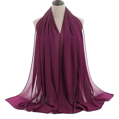 Ramadan Islamisk Instant Bubble Chiffong Sjal Halsduk Dam Huvudbonad Kvinnor Hijabs Halsdukar Bufandas Muslimsk Slöja Hijab Snood 180*70cm
